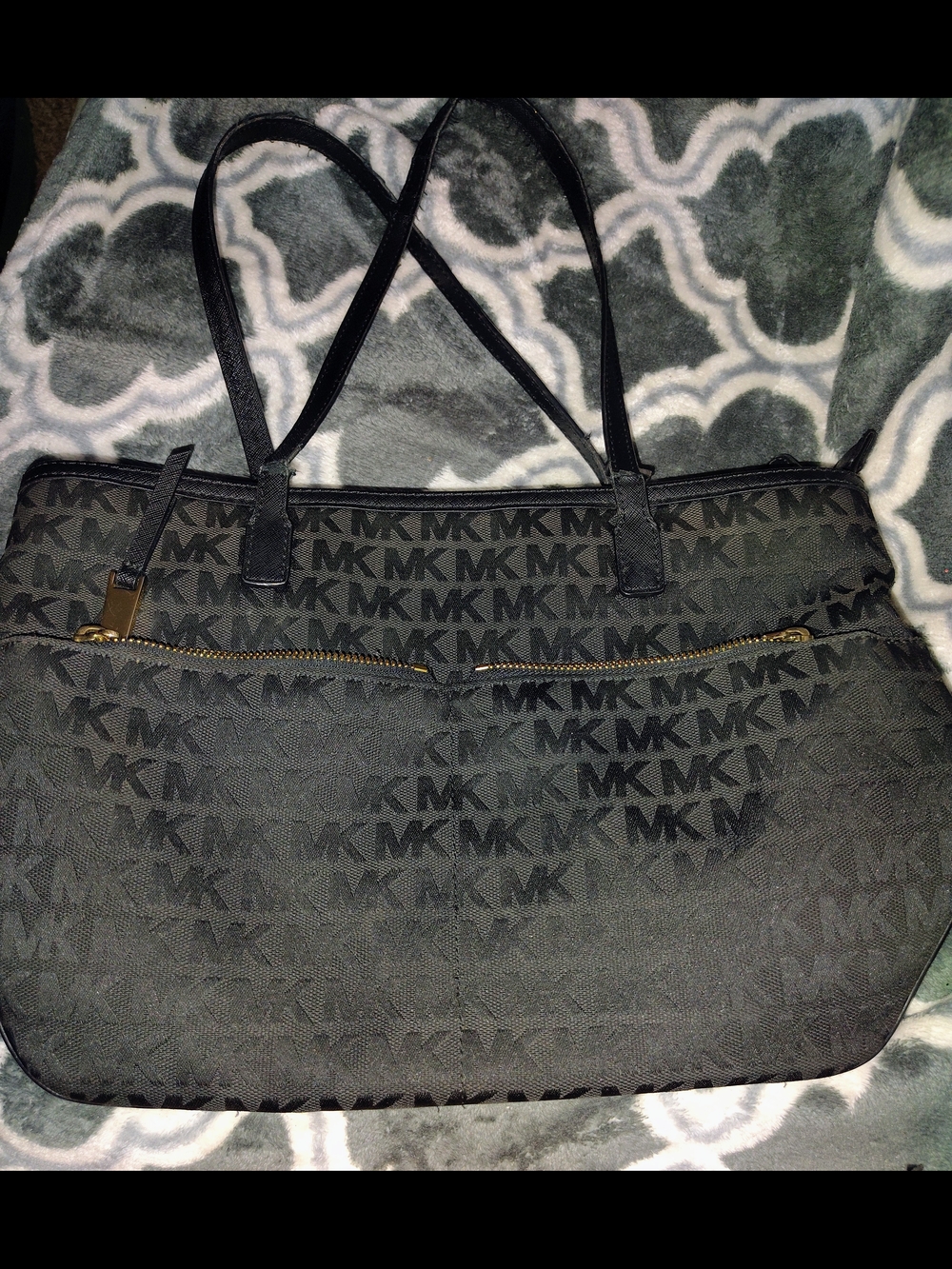 Michael Kors Black MK Monogram Tote